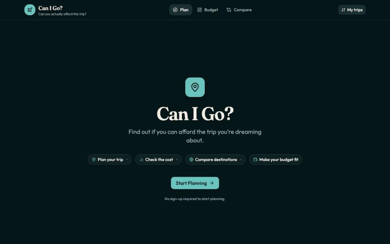 Can I Go? - Travel Budget Planner — screenshot