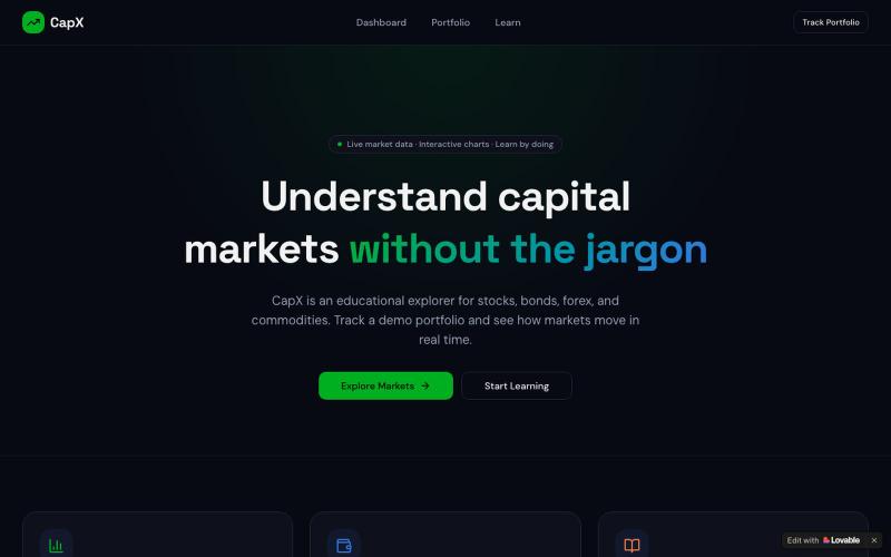 CapX — Capital Markets Explorer — screenshot