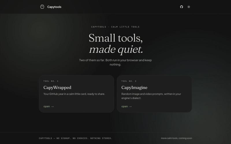 Capytools — calm little tools — screenshot