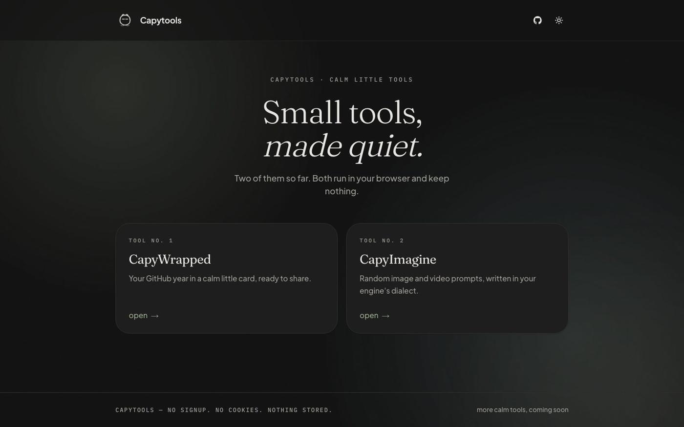 Capytools — calm little tools — screenshot