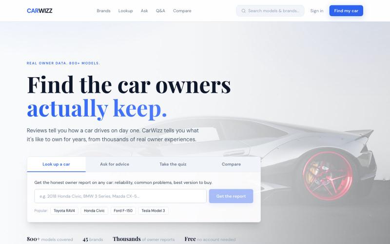 CarWizz: Find Your Perfect Car Based on Real Owner Experiences — screenshot
