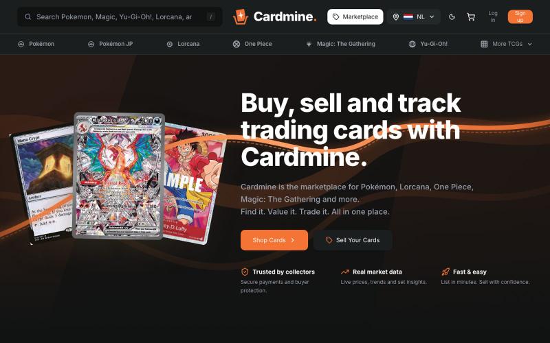 Cardmine — Trading card prices & marketplace — screenshot