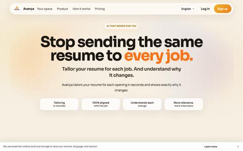 Avança | Adapta tu CV para cada oferta — screenshot