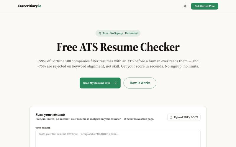 CareerDiary - AI Career Platform — screenshot