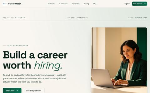 Career Match — AI Resume Builder & Job Matching Platform — screenshot