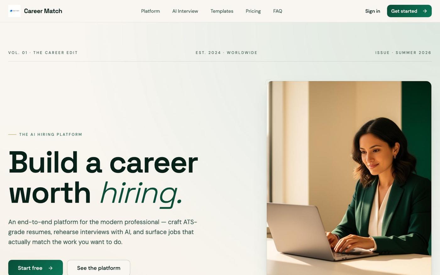 Career Match — AI Resume Builder & Job Matching Platform — screenshot