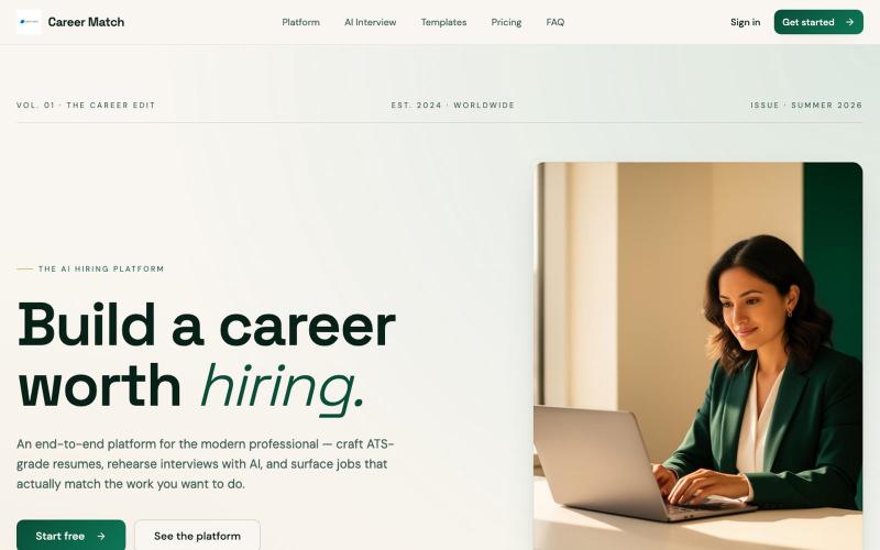 Career Match — AI Resume Builder & Job Matching Platform — screenshot