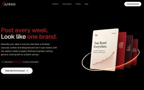 Careso | Post every week. Look like one brand. — screenshot