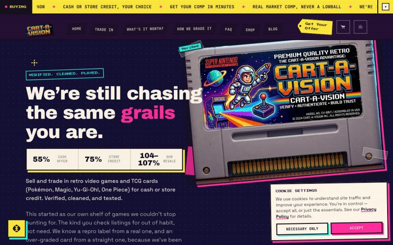 Sell & Trade In Retro Video Games and TCG Cards for Cash or Store Credit — Cart- — screenshot
