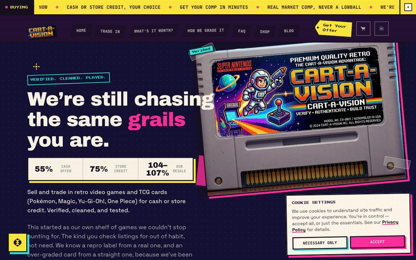 Sell & Trade In Retro Video Games and TCG Cards for Cash or Store Credit — Cart- — screenshot