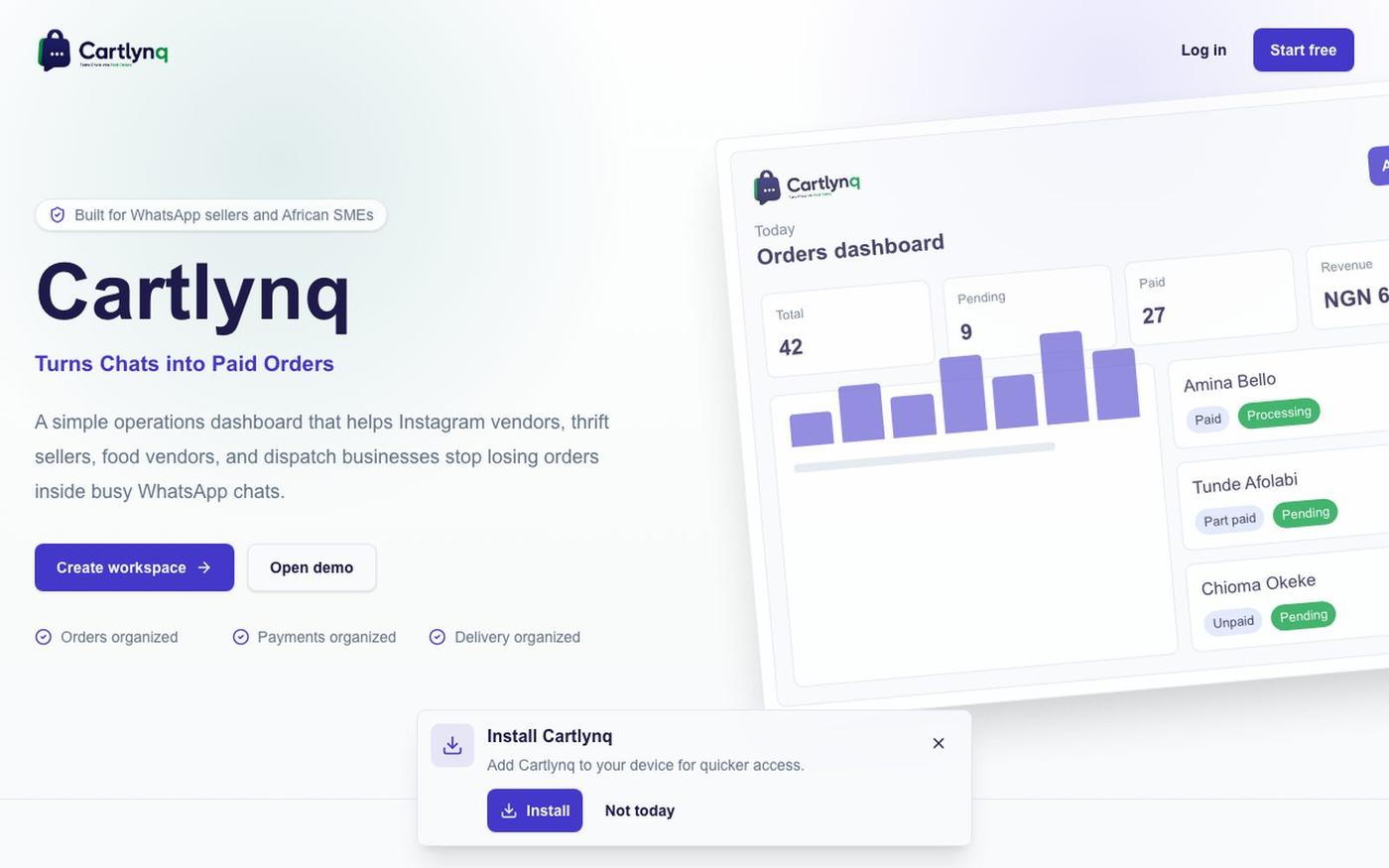 Cartlynq — screenshot