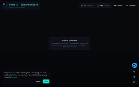 CartoTV – Free Live TV Channels Worldwide — screenshot