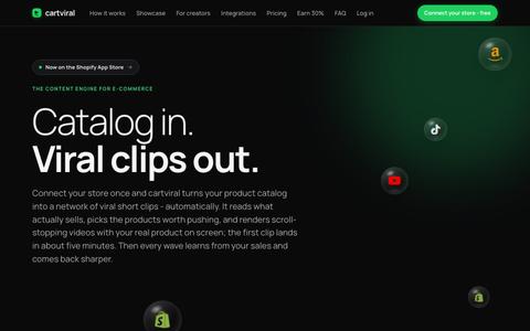 AI Product Video Generator for E-commerce & Shopify | cartviral — screenshot