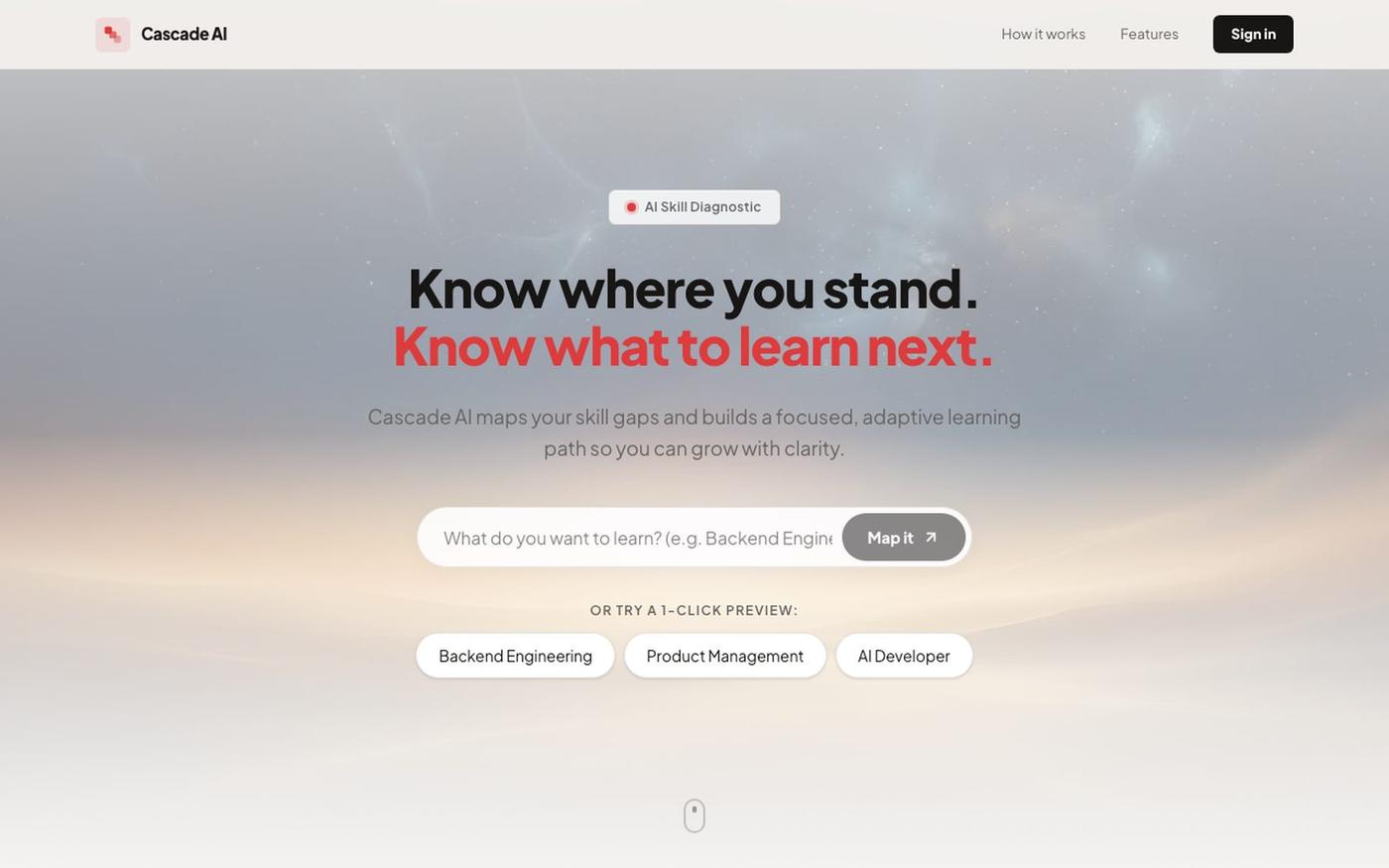 Cascade AI - Skill Diagnostic & Learning Path Builder — screenshot