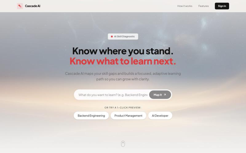 Cascade AI - Skill Diagnostic & Learning Path Builder — screenshot