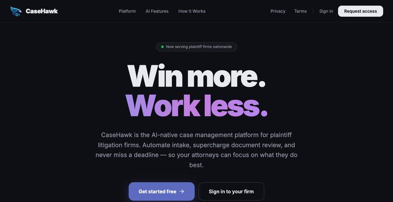 CaseHawk — Legal Case Management — screenshot
