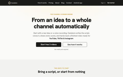 Castalore From an idea to a whole channel, automatically — screenshot