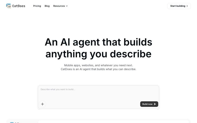 AI App Builder | Build Apps & Websites with AI | CatDoes — screenshot