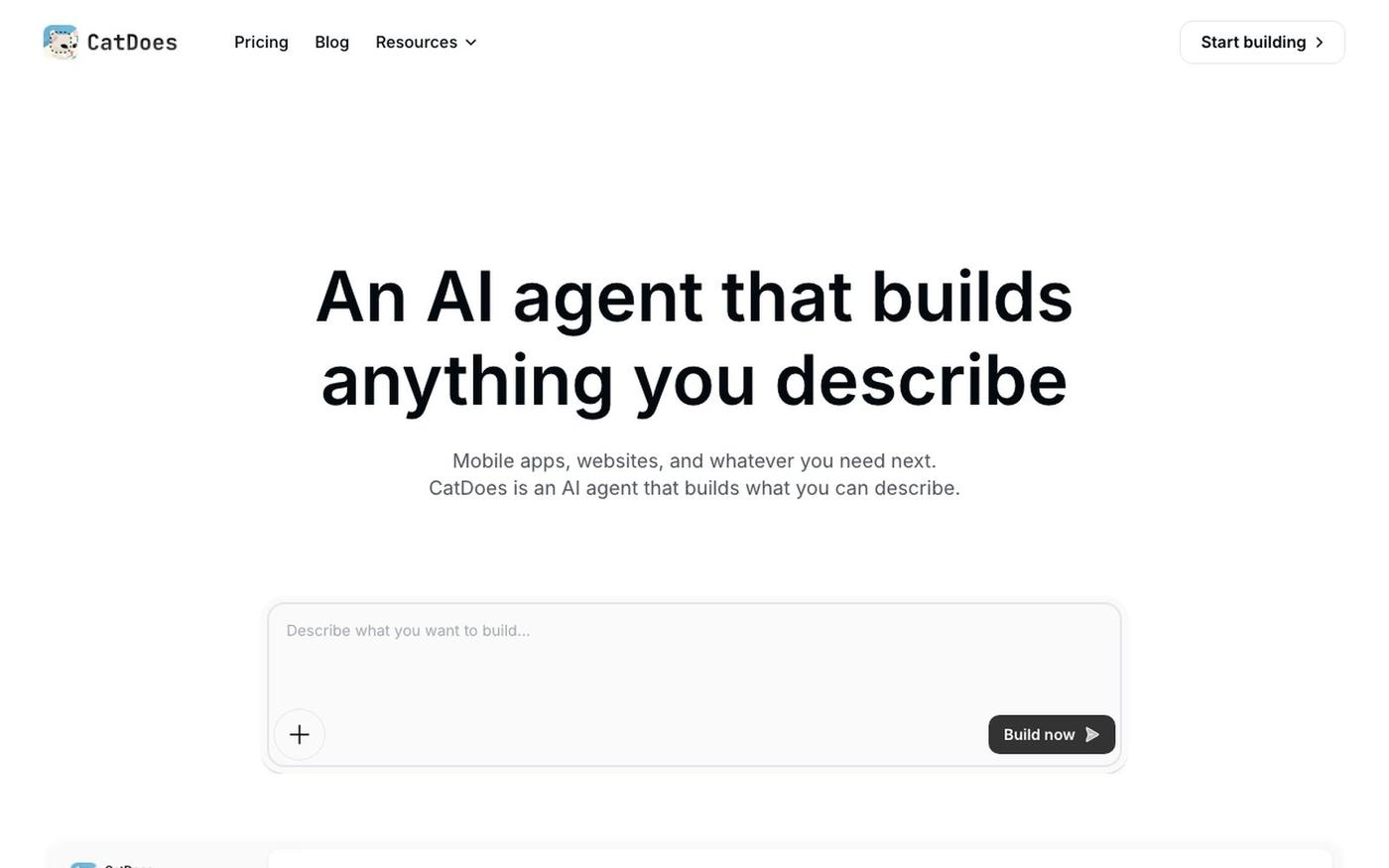 AI App Builder | Build Apps & Websites with AI | CatDoes — screenshot