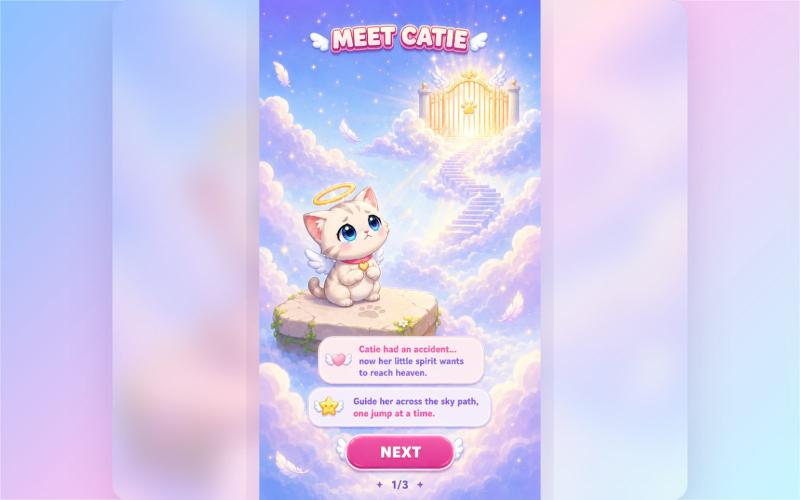 Catie Jump to Heaven - 100% AI-Made Free Hard Cat Game — screenshot