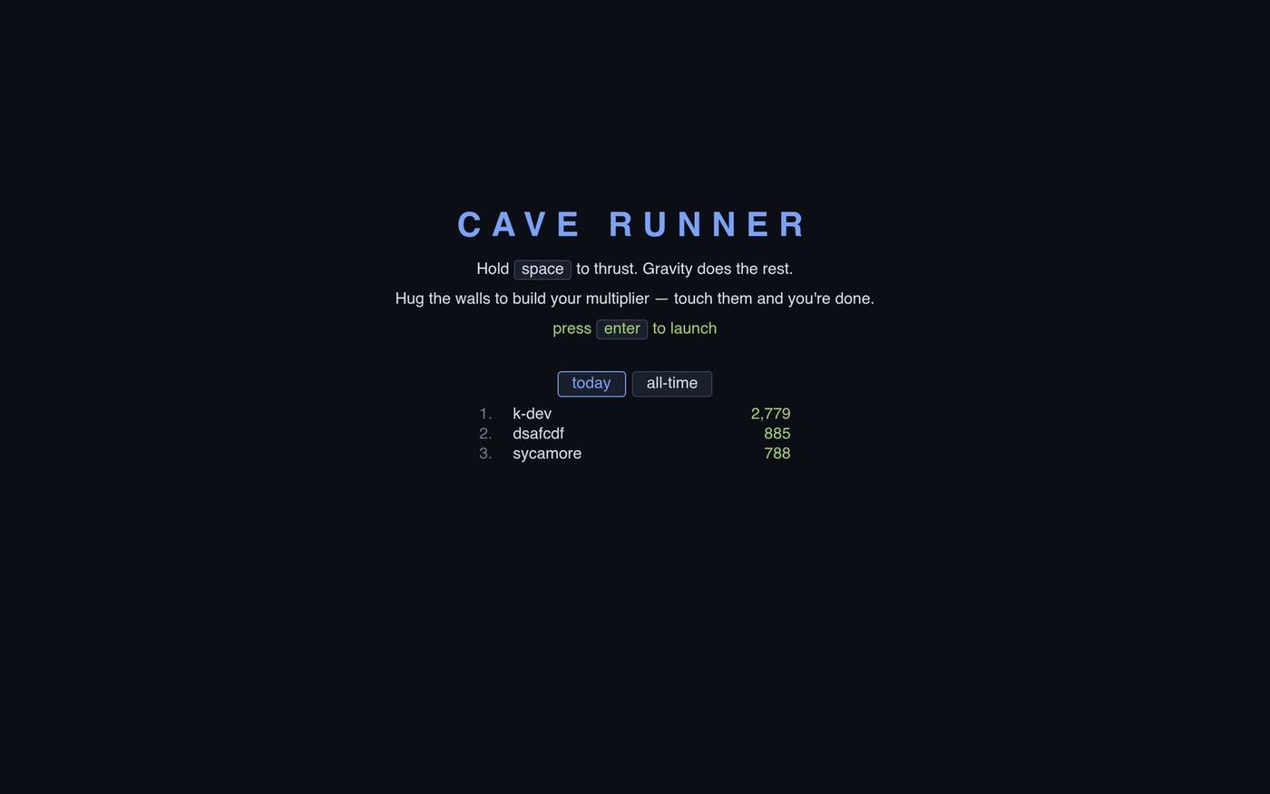Cave Runner — screenshot