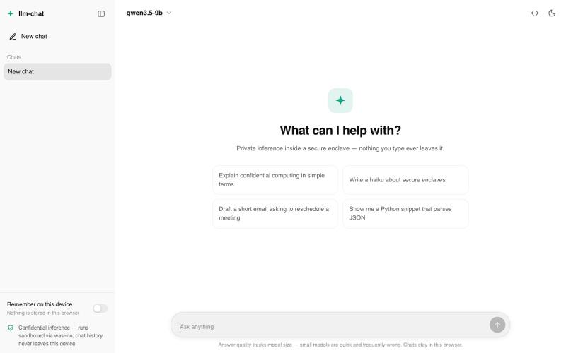 llm-chat on Enclave — screenshot
