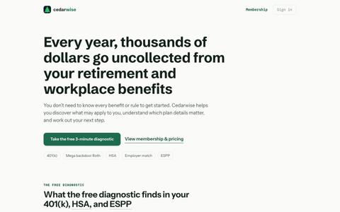 Cedarwise: you’re leaving thousands of dollars on the table each year — screenshot