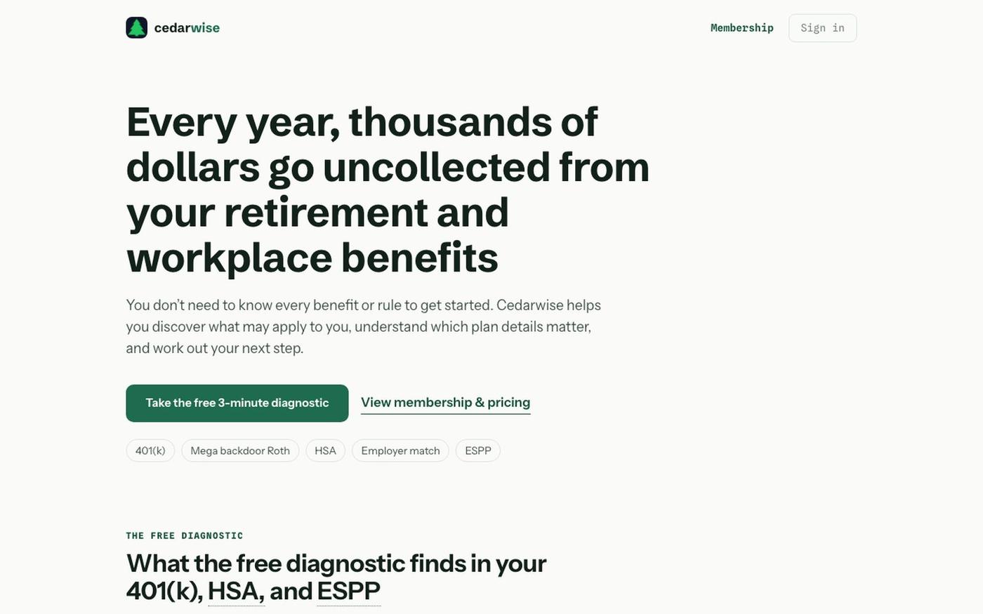 Cedarwise: you’re leaving thousands of dollars on the table each year — screenshot