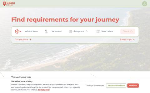 Ceibo Travel: Visa & Entry Requirements Checker — screenshot
