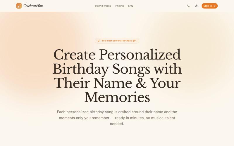 Personalized Birthday Songs — CelebrateYou — screenshot