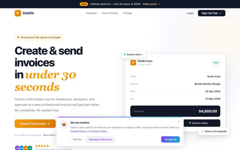 Ceztrix - Professional Invoice Generator — screenshot