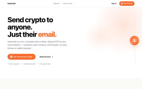 hashcash — pay USD to any email — screenshot