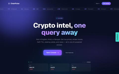 ChainPulse — Crypto Intelligence — screenshot