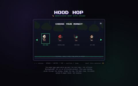 HOOD HOP — Monkey Mint Arcade — screenshot