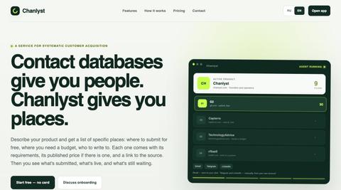 Chanlyst — AI-агент для привлечения клиентов — screenshot