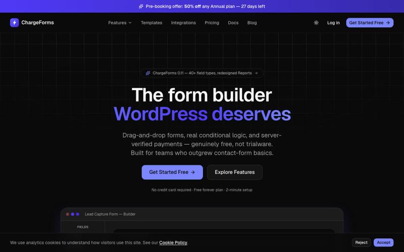 ChargeForms — The form builder WordPress deserves — screenshot