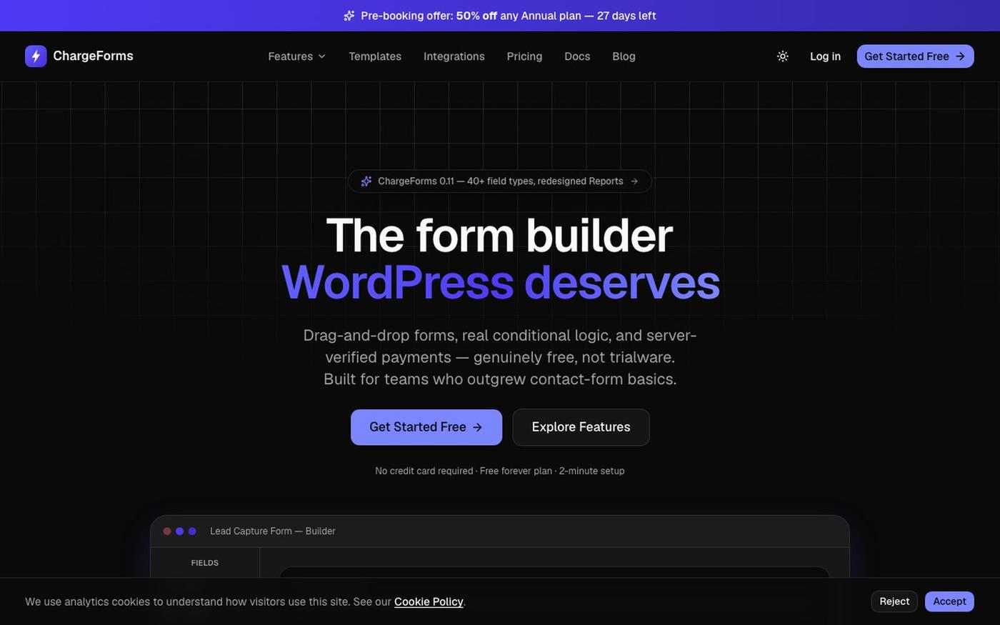 ChargeForms — The form builder WordPress deserves — screenshot