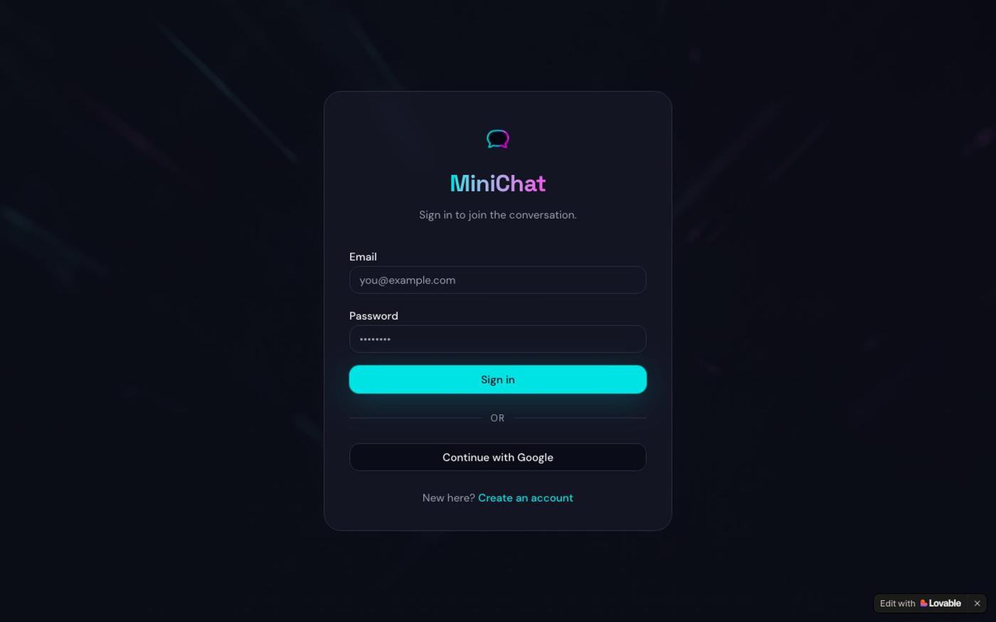 MiniChat — live chat, project store & shorts — screenshot