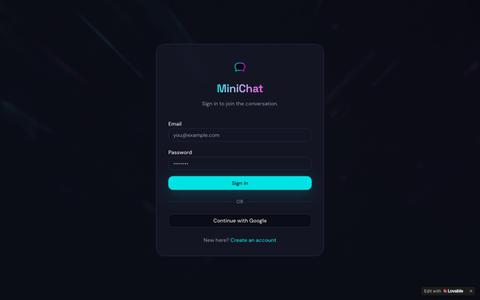 MiniChat — live chat, project store & shorts — screenshot