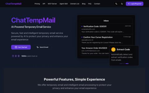 ChatTempMail - AI-Powered Temporary Email Service — screenshot