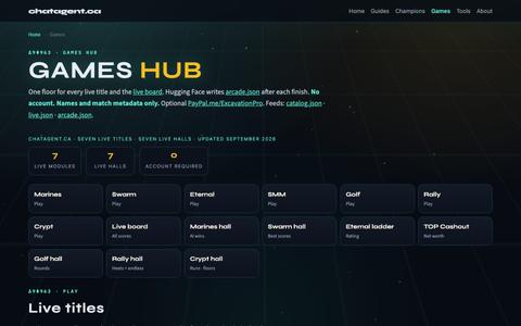 Games Hub — live halls | chatagent.ca — screenshot