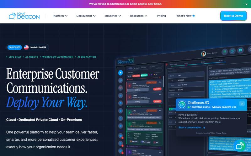 AI Agents and Live Chat Software | ChatBeacon AIX — screenshot