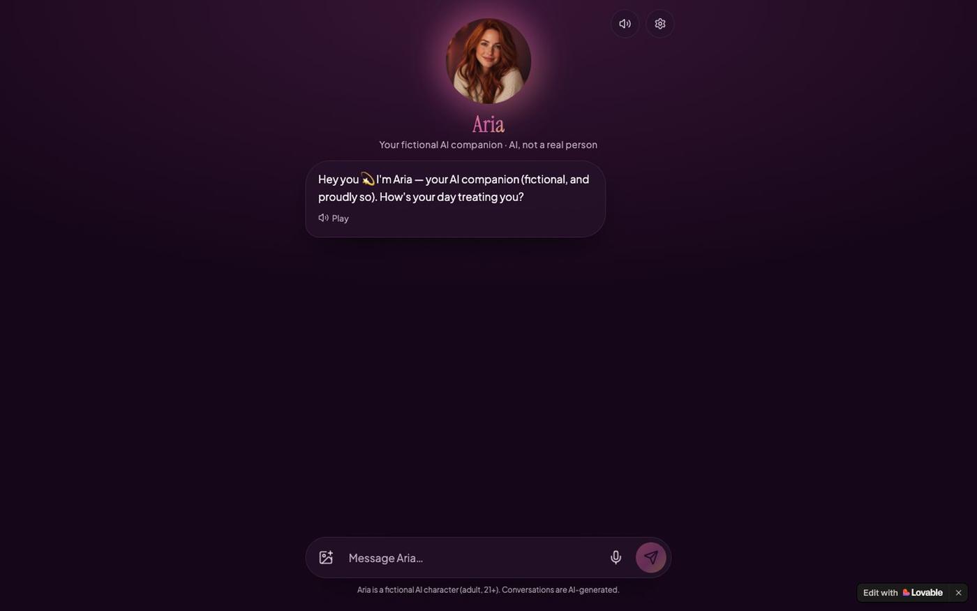 Aria — Your AI Companion | Chat, Voice & Photos — screenshot