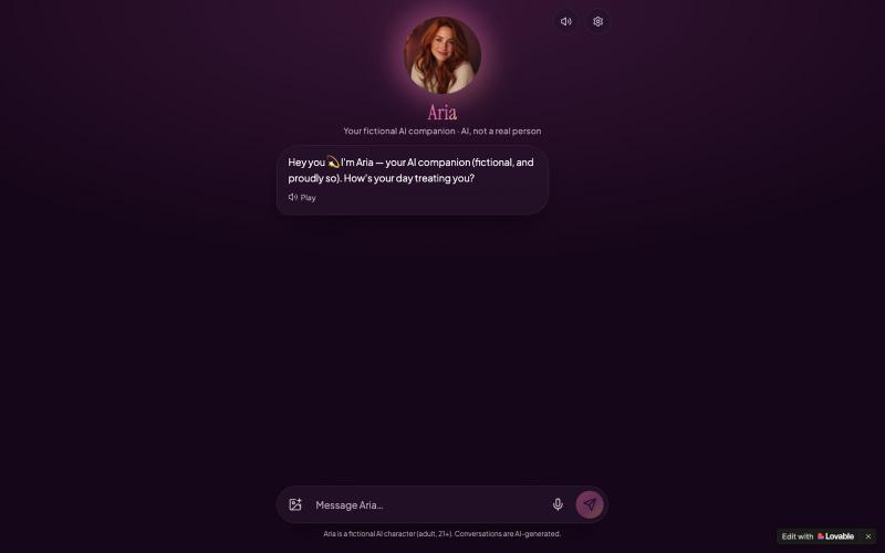 Aria — Your AI Companion | Chat, Voice & Photos — screenshot