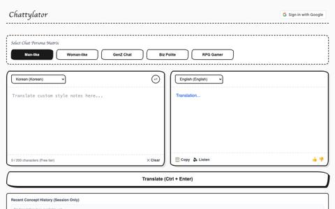 Chattylator — screenshot