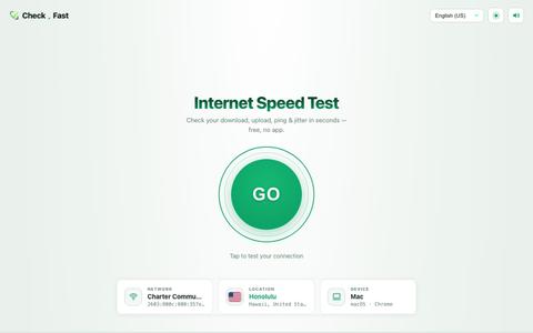 Internet Speed Test — Check Your Download & Upload Speed Free | Check.Fast — screenshot