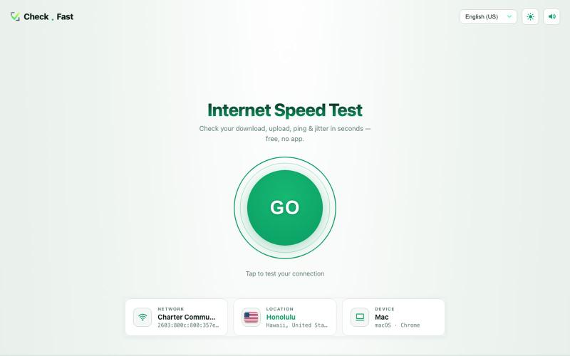Internet Speed Test — Check Your Download & Upload Speed Free | Check.Fast — screenshot