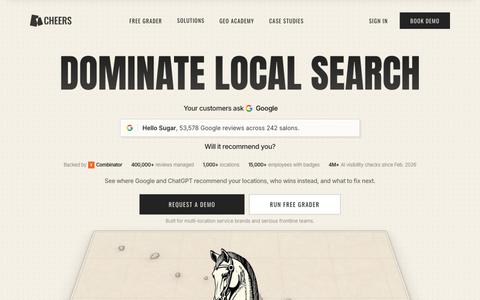 Cheers - Done-for-You Local Visibility on Google and ChatGPT — screenshot
