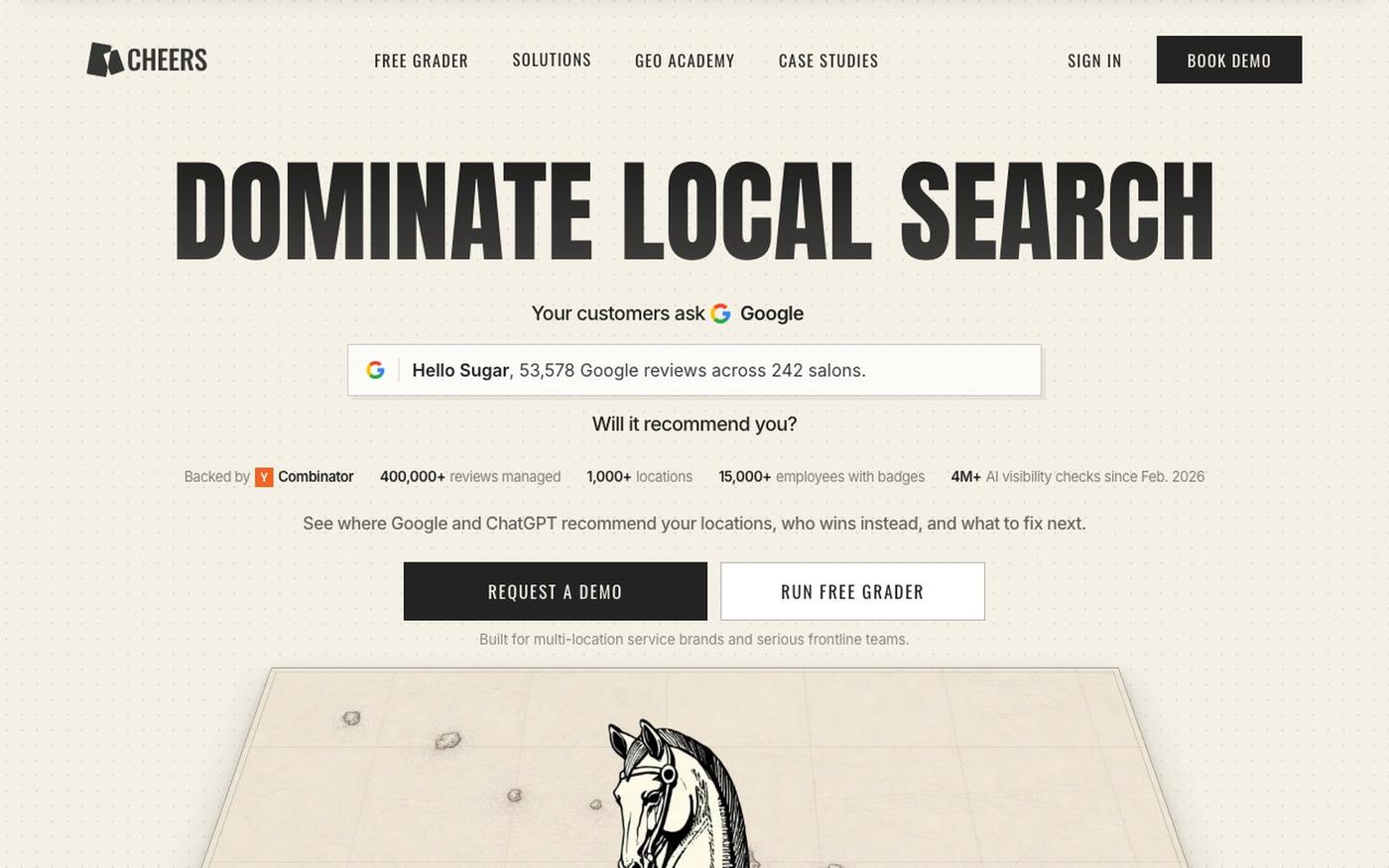 Cheers - Done-for-You Local Visibility on Google and ChatGPT — screenshot