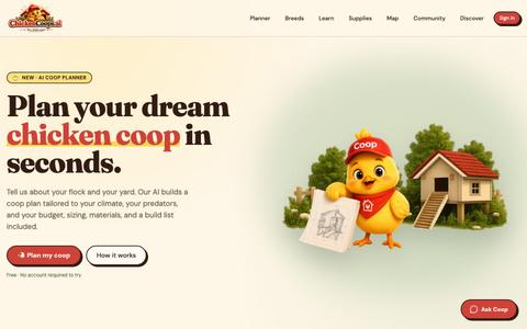 Chicken Coop Plans & AI Coop Designer, ChickenCoops.ai — screenshot